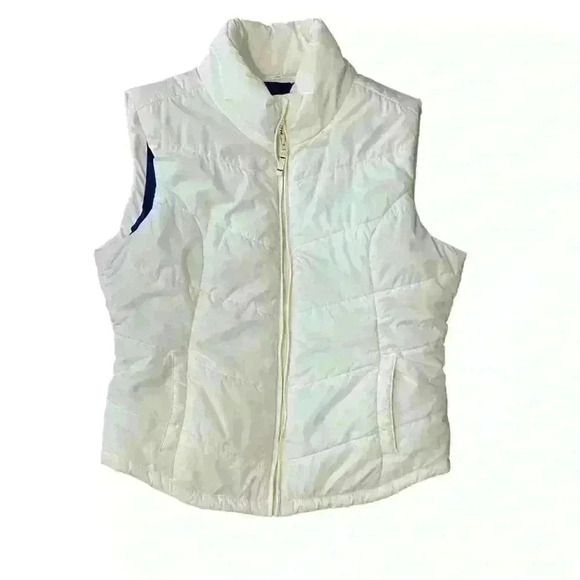 Aeropostale Women’s Puffer Vest Size L White Zipper Front Outdoors Hiking Fall - Picture 2 of 10